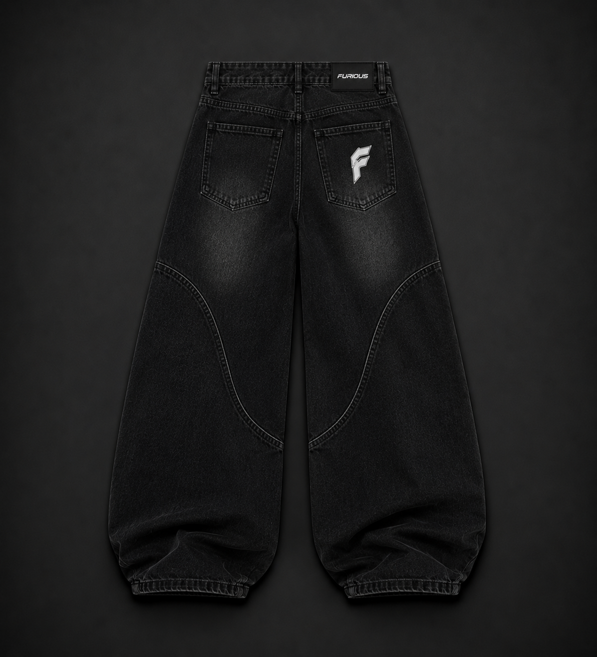 FURIOUS Curve Panel Baggy Denim Jeans