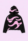 FURIOUS Pink Wave Cropped Hoodie