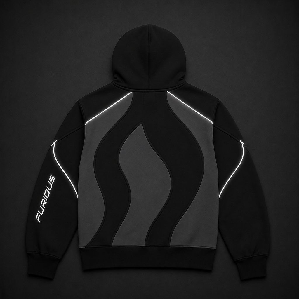 FURIOUS Wave Panel Zip-Up Hoodie