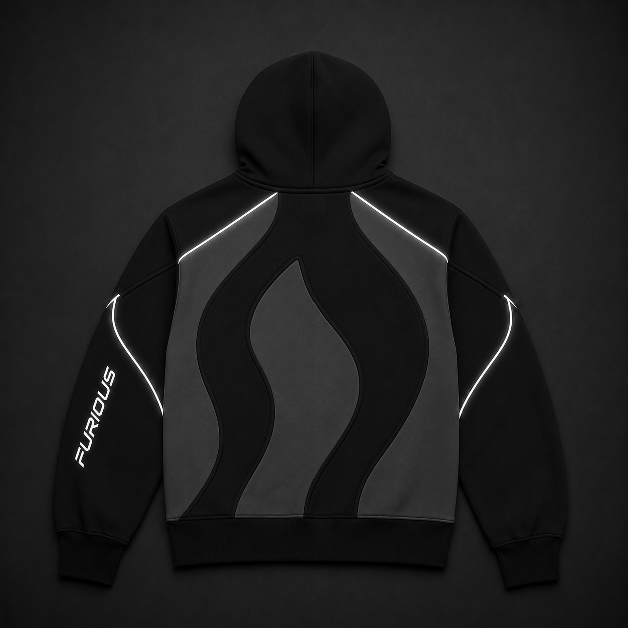 FURIOUS Wave Panel Zip-Up Hoodie