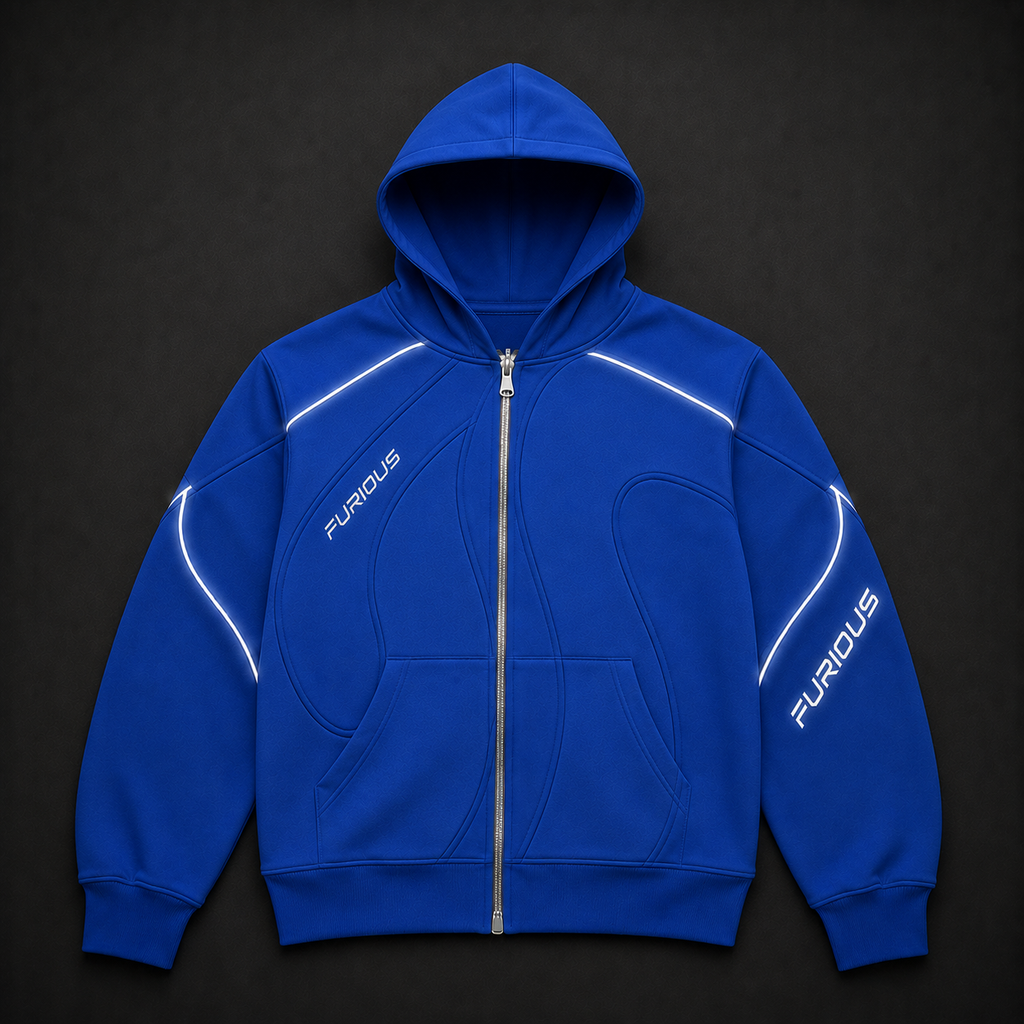 FURIOUS Velocity Blue Tech Zip Hoodie