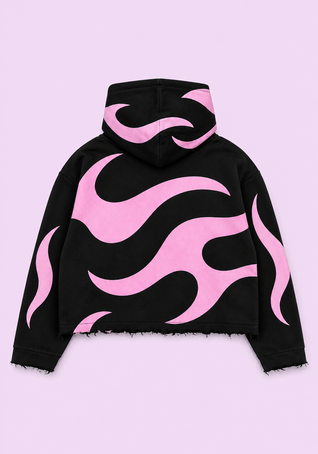 FURIOUS Pink Wave Cropped Hoodie