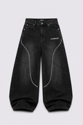 FURIOUS Curve Panel Baggy Denim Jeans