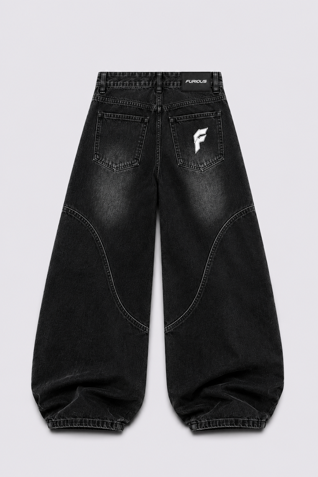 FURIOUS Curve Panel Baggy Denim Jeans