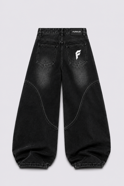 FURIOUS Curve Panel Baggy Denim Jeans