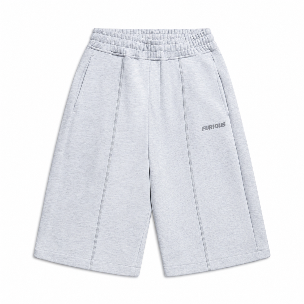 FURIOUS Light Grey Melange Long Shorts