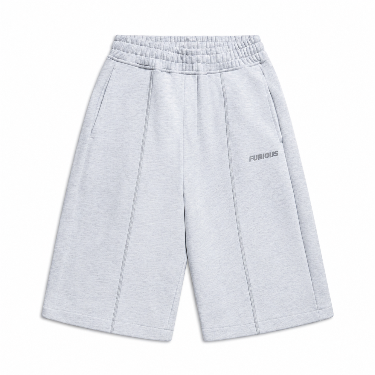 FURIOUS Light Grey Melange Long Shorts